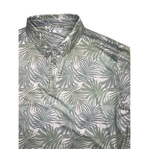 Yatta Polo Shirt Golf XXL Hawaiian Green & White Floral Lightweight Breathable